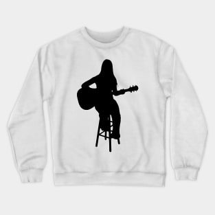 Woman with a guitar Crewneck Sweatshirt